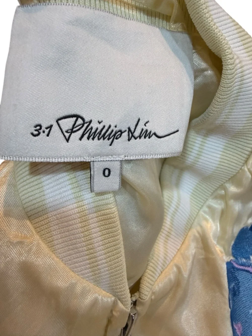 3.1 Phillip Lim Women’s Embroidered Satin Floral Bomber Jacket Ivory XS - Picture 7 of 12
